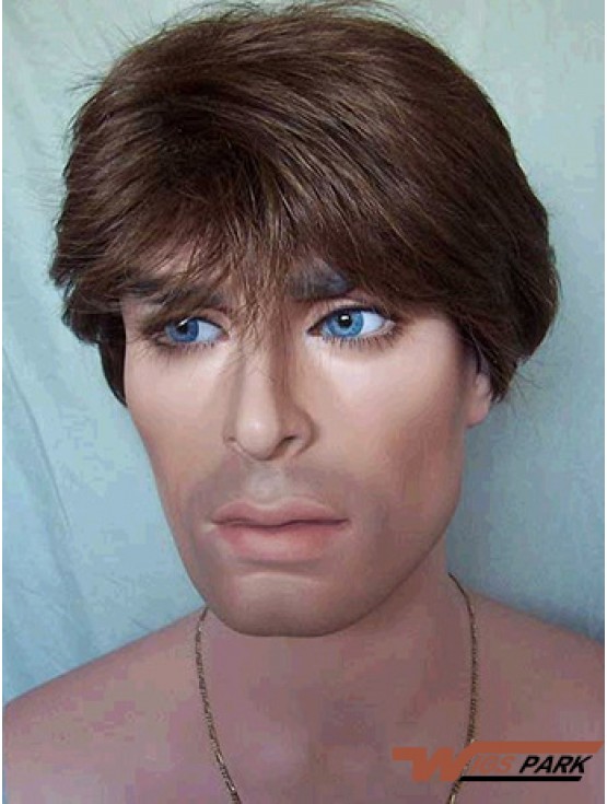 Capless Straight Brown Shory Nice Wig For Man