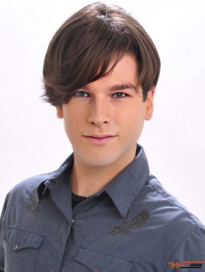 Remy Real Capless Short Straight Mens Fashion Wigs