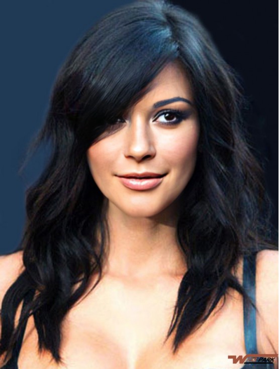  Wig With Remy Real Capless Black Color Wavy Style