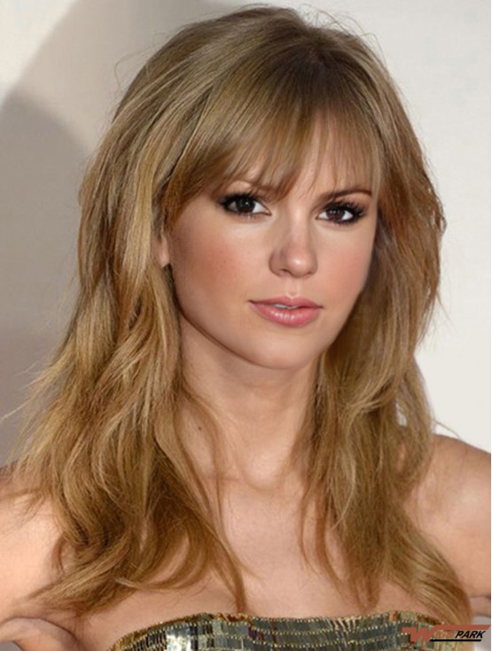  Wigs Cheap Remy Real Wavy Style With Bangs