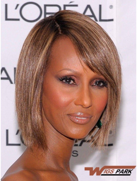 Chin Length Straight Lace Front Brown 10 inch Style Iman Wigs