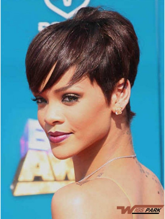 Fashion Cropped Auburn Straight Capless  Wigs