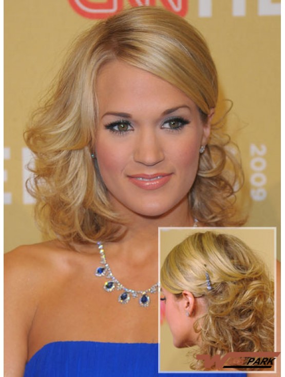 Beautiful Blonde Shoulder Length Curly 14 inch Layered  Wigs