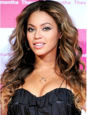 Brown Long Wavy Without Bangs Lace Front 20 inch  Wigs