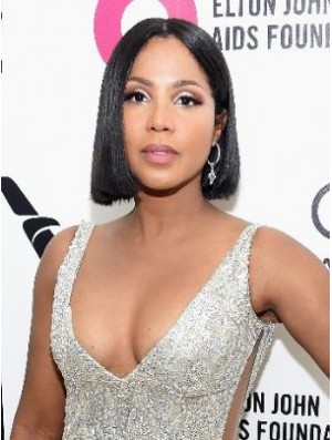 Capless Bobs Straight Chin Length Black Top Toni Braxton Wigs