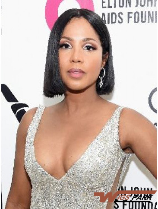 Capless Bobs Straight Chin Length Black Top Toni Braxton Wigs