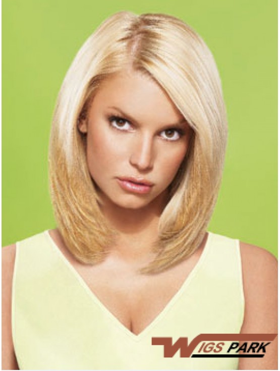 12 inch No-Fuss Blonde Short Straight Layered  Wigs