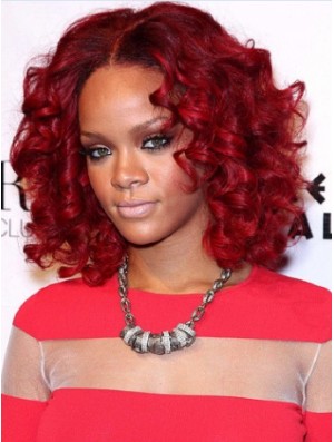 Red Curly Layered 100% Hand-tied 12 inch Discount  Wigs