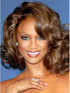 Brown Wavy Without Bangs Lace Front 12 inch Fabulous Tyra Banks Wigs