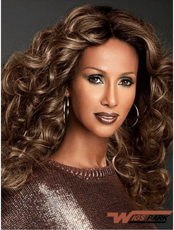 Long Curly Lace Front Brown 22 inch Fashionable Iman Wigs