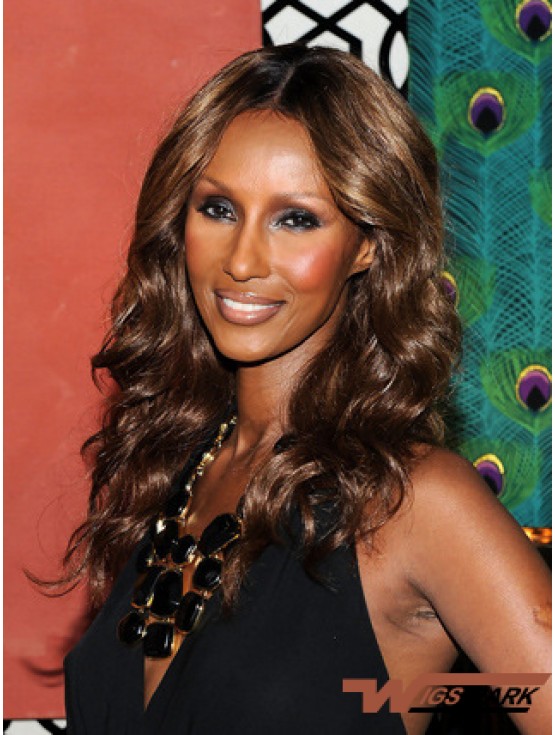 Long Wavy Lace Front Brown 18 inch Cheapest Iman Wigs