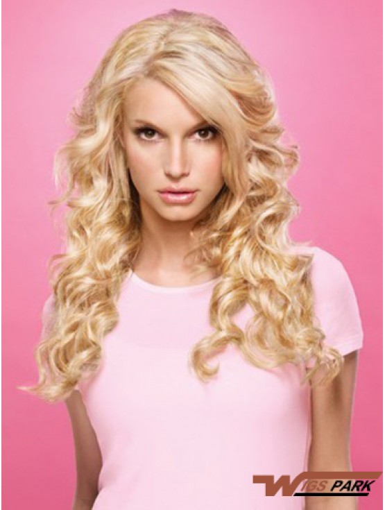 Wavy Lace Front Layered Long Blonde Popular  Wigs