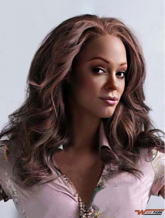 Auburn Wavy Layered Lace Front 16 inch Best Tyra Banks Wigs