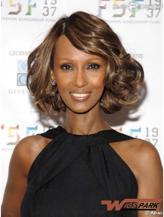 Chin Length Wavy Lace Front Brown 12 inch Incredible Iman Wigs