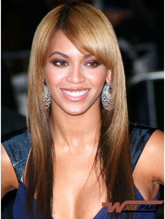 Ombre/2 tone Long Straight With Bangs Full Lace 20 inch  Wigs