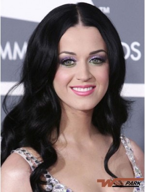 20 inch Perfect Black Long Wavy Without Bangs Katy Perry Wigs