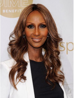 Long Wavy Lace Front Brown 20 inch Suitable Iman Wigs