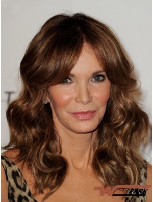 Long Wavy Layered Lace Front Brown Sleek 16 inch  Wigs