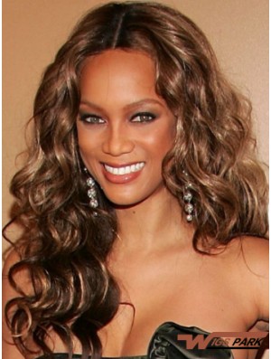 Brown Curly Without Bangs Lace Front 20 inch Perfect Tyra Banks Wigs