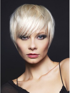 Monofilament Boycuts Short Straight 8 inch Top Fashion Wigs