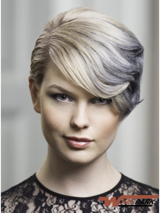 Lace Front Grey Short Wavy 8 inch Discount Fashion Wigs