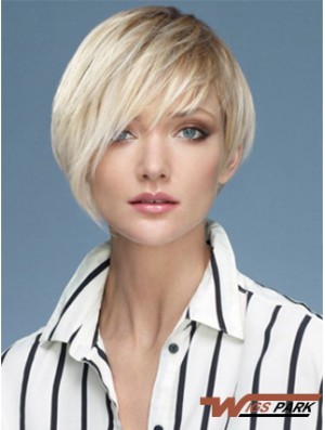 Capless Boycuts Short Straight 10 inch Platinum Blonde Sassy Fashion Wigs