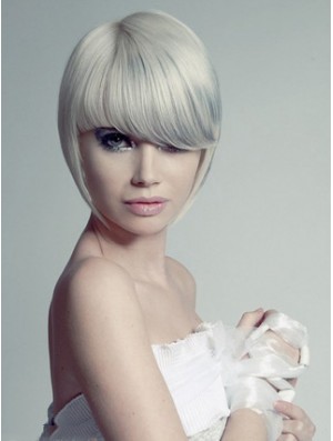 Capless Grey Short Straight 10 inch Hairstyles Fashion Wigs