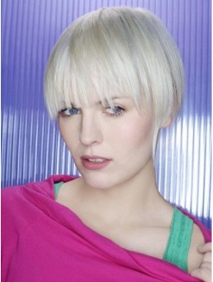 Capless Grey Short Straight 8 inch Beautiful Fashion Wigs