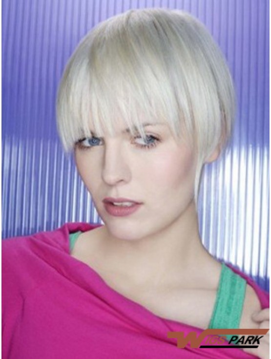 Capless Grey Short Straight 8 inch Beautiful Fashion Wigs