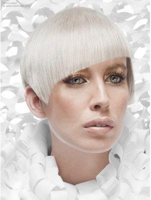 Lace Front Boycuts Short Straight 8 inch Platinum Blonde Cheapest Fashion Wigs