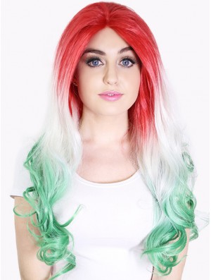 22 inch Ombre/2 Tone Long Without Bangs Wavy Perfect Lace Wigs