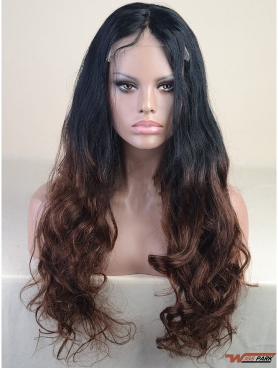 Long Wavy Without Bangs Full Lace 24 inch Modern Black Women Wigs