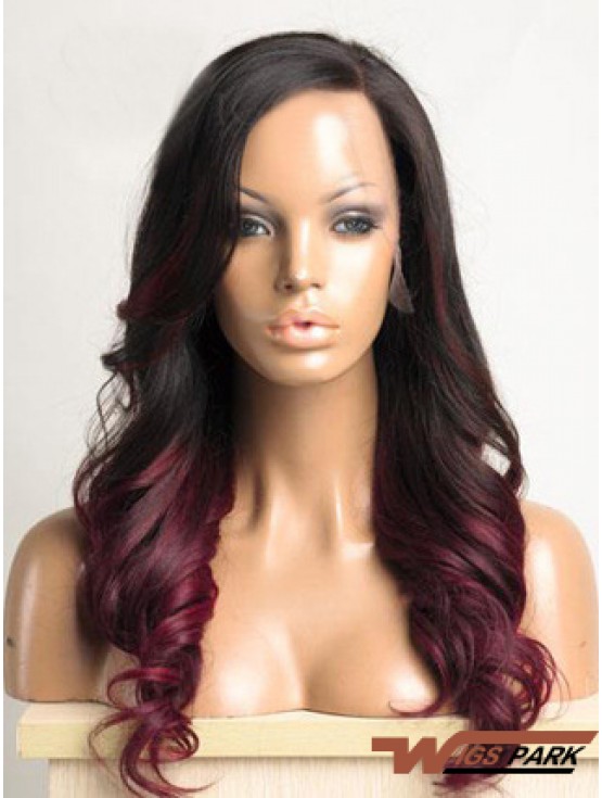 Long Ombre/2 Tone Wavy Without Bangs Ideal African American Wigs