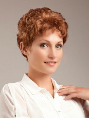 Wavy Auburn Sleek Cropped Classic Wigs