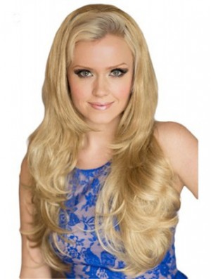 Long Wavy Blonde Exquisite Synthetic Half Wigs