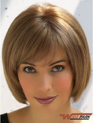 Trendy Brown Remy Real Hair Straight Hair Wigs Online