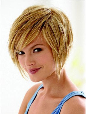 Bob Wig With Bangs With Capless Straight Style Chin Length