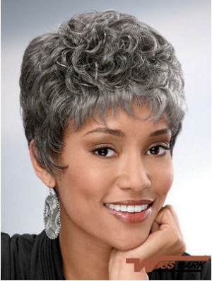 Synthetic Short Curly Capless Elderly Lady Wigs