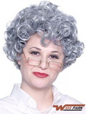 Curly Lace Front 8 inch Best Short Grey Wigs