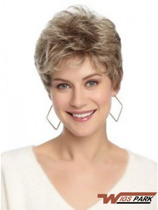 Lace Front Wavy Layered Short 8 inch Hairstyles Real Hair Wigs