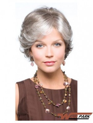 Synthetic Fabulous Short Wavy Grey Wigs