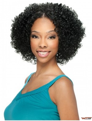 U Part Wigs With Lace Front Chin Length Curly Style