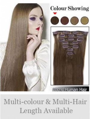 Best Brown Straight Remy Real Hair Clip In Hair Extensions