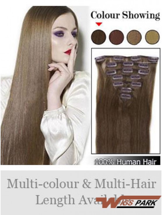 Best Brown Straight Remy Real Hair Clip In Hair Extensions