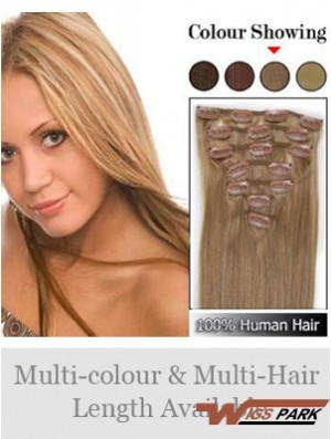 Soft Blonde Straight Remy Real Hair Clip In Hair Extensions