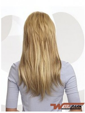 Cheap Blonde Straight Remy Real Hair Clip In Hair Extensions