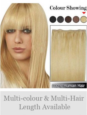 Straight Remy Real Hair Blonde Suitable Weft Extensions