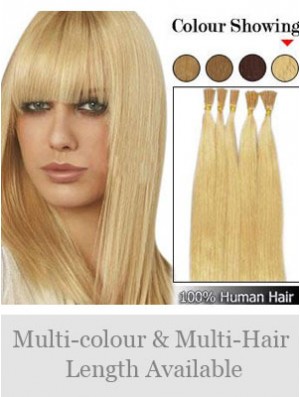 Blonde Straight Stick/I Tip Hair Extensions