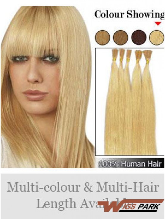 Blonde Straight Stick/I Tip Hair Extensions