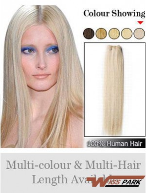 Straight Remy Real Hair Blonde Exquisite Weft Extensions